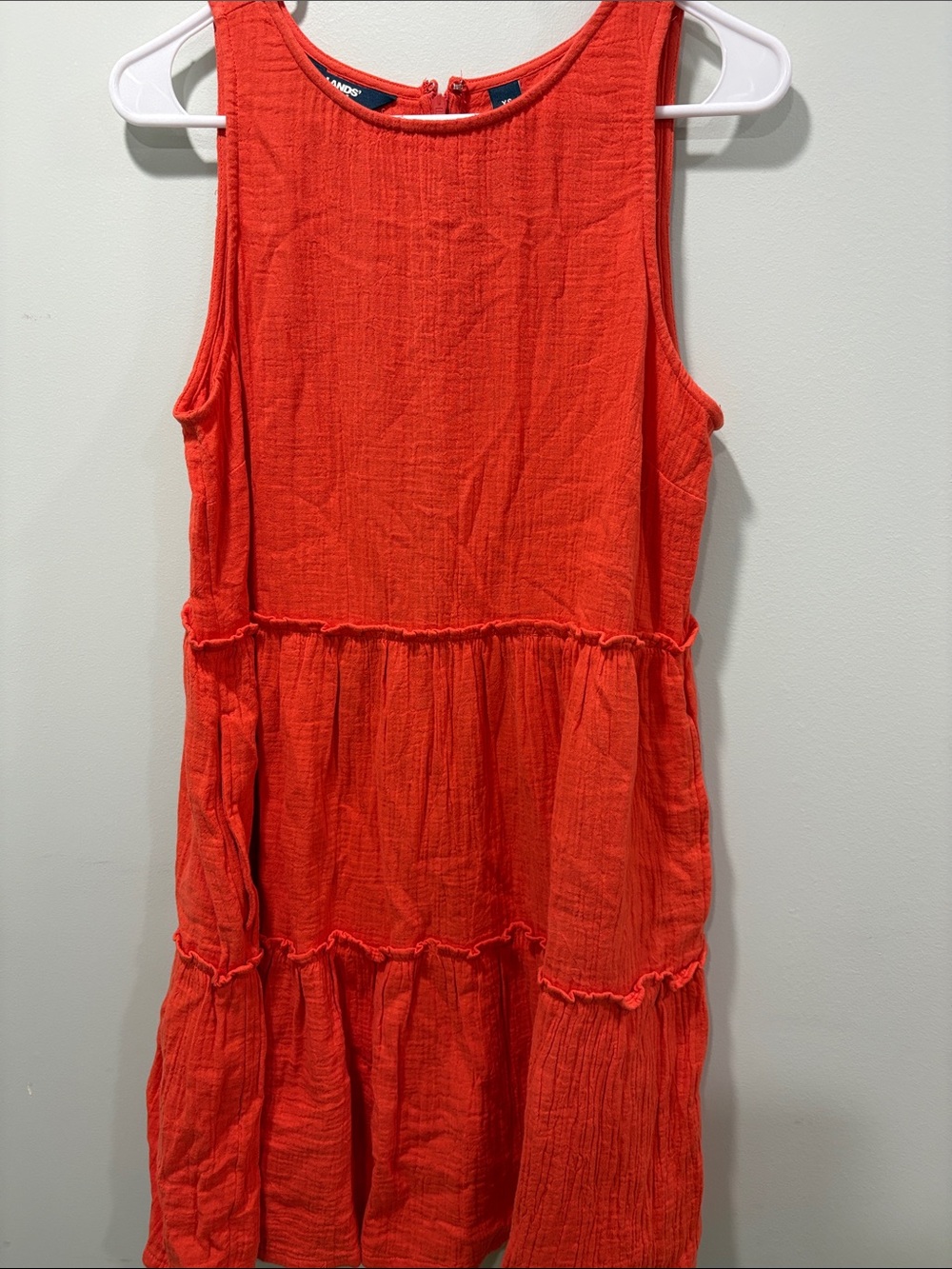Women’s Lands End Sleeveless Tiered Dress - Bright Orange Red